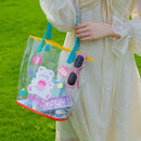 Summer PVC Clear Women Jelly Handbag Cartoon Cute Women Beach Travel Tote Bags