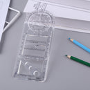 Multifunctional Geometric Drawing Ruler Rotatable Art Design Template (A)