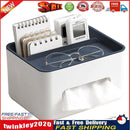 Tissue Box Napkin Holder Remote Control Home Storage Desk Organizer (Blue) Newly