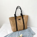 Large Capacity Women Handbag Summer Beach Bag Woven Handmade Straw Hollow Totes