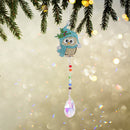 Diamond Drill Rainbow Collection Hang Crystal Prisms Wind Chime Decor (Owl)