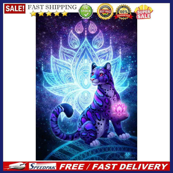 11CT Full Cross Stitch Art Leopard Stamped DIY Embroidery Kits Cotton Thread
