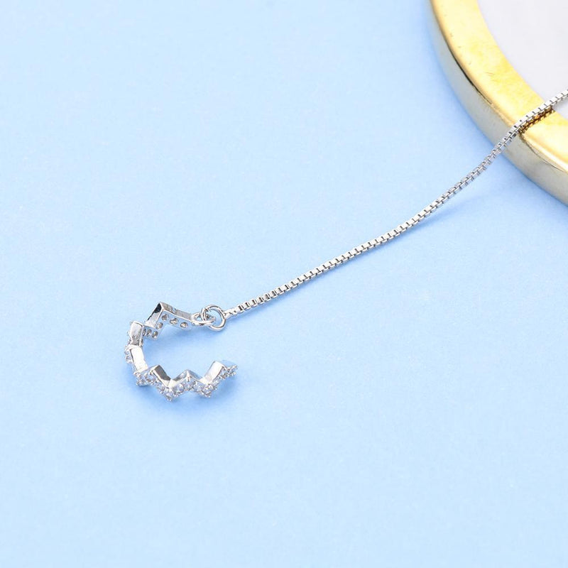 Diamond Ear Cuff Threader CZ Ear Piercing Ear Cuffs Climber Link Chain Earrings