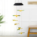 Dragonfly Solar LED Color Changing Wind Chime Lamp Garden Pendant Light (A)