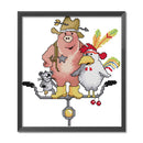 Partial Cross Stitch Animals Friends 14CT DIY Printed Needlework Home Decoration