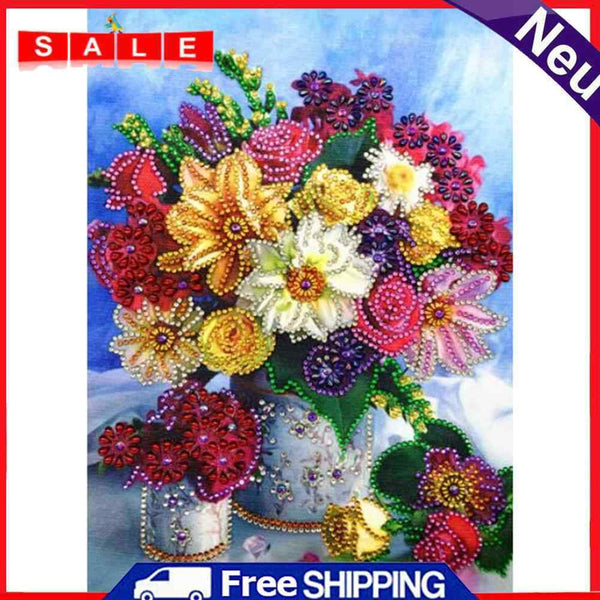 5D DIY Partial Special Shape Diamond Painting Flower Art Kit Rhinestone