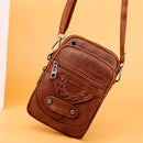Women Retro Pure Color Shoulder Bag Soft PU Leather Shoulder Bags Mini Purse