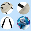 Dolphin Printed Shoulder Shopping Bag Casual Large Tote Handbag