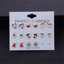 Party Decor 8Pcs/Set Deer Gift Bell Christmas Tree Snowflake Xams Stud Earrings