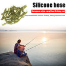 Carp Fishing Hook Sleeve Silicone Hair Rig Aligner Tackles (Green 50pcs) Newly