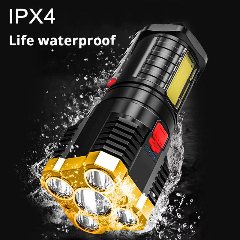 Strong USB Rechargeable Flashlight 500LM COB Outdoor Camping Fishing Light Newly