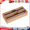 Cling Film Dispenser Wrap Tin Foil Cutter Wooden Storage Organizer (2 Grid)