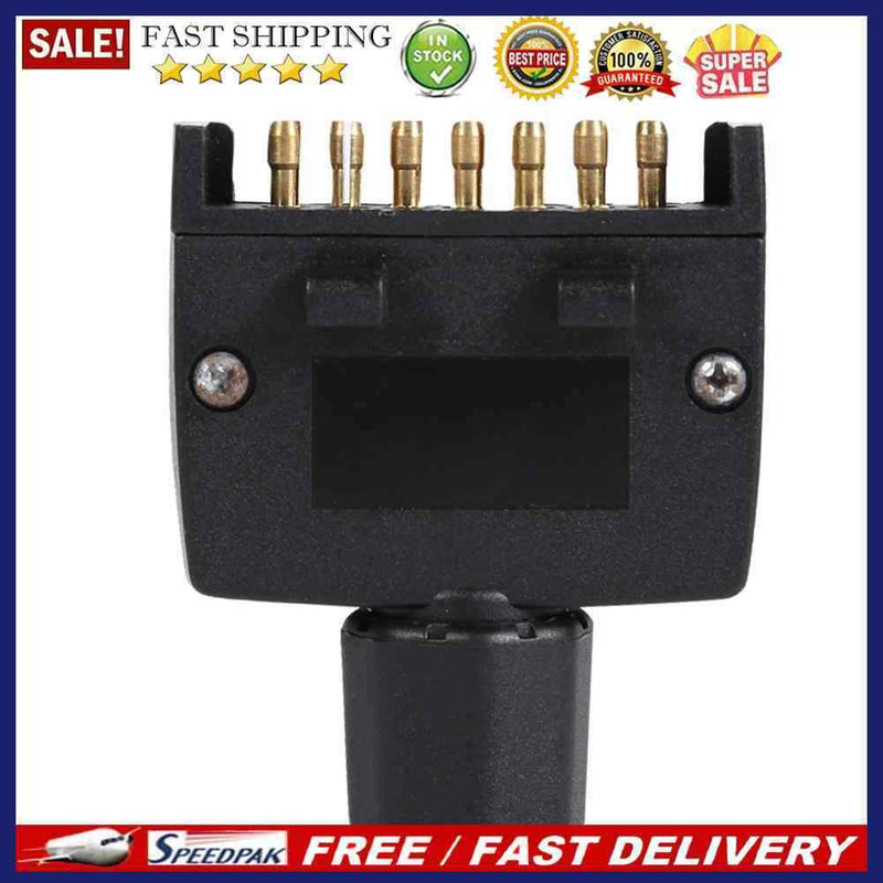 Black 7 Pin Flat AU Trailer Male Plug Socket Connector Adapter for RV Truck