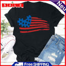 Independence Day Print Flag Tea T-Shirt (Black XXL)