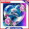 Dolphin Full Round Drill Diamond Painting Drawing Rose Mosaic Home Decor Kit
