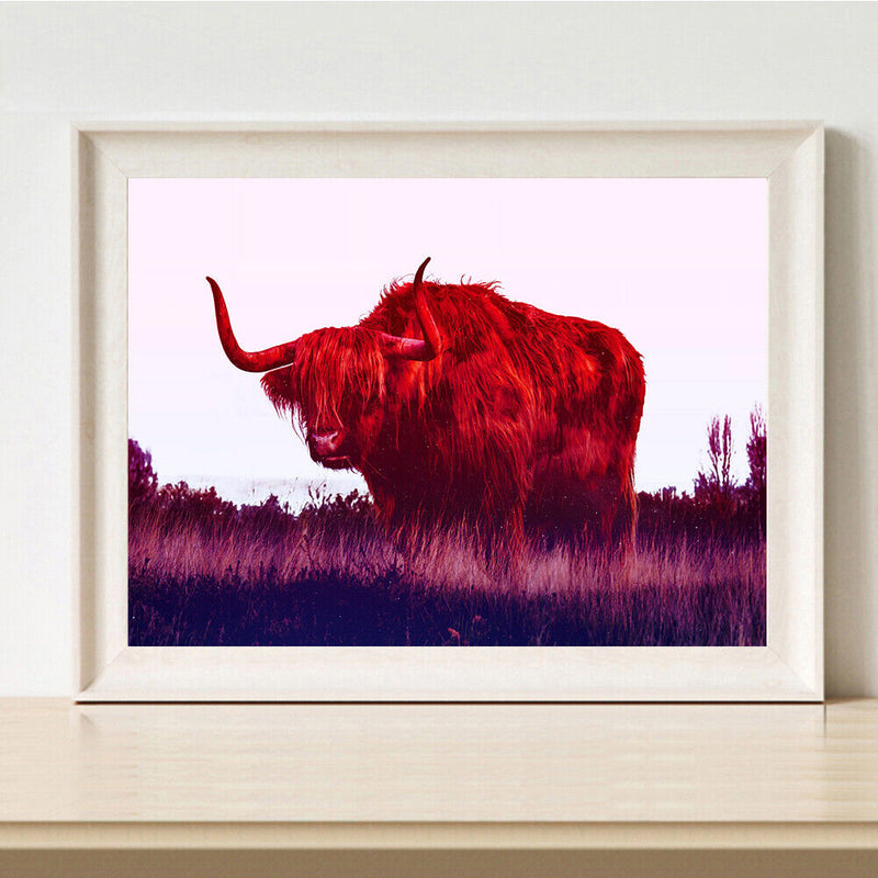 Cow Animal Pattern Digital Paint Frameless Hand Painted Oil Picture DIY Decor
