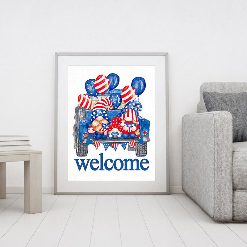 Hand Painted Oil Paint by Numbers DIY Flag Goblin Drawing Wall Decoration Gift