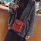 Rivet Stone Pattern Handbags Women Messenger Leather Shoulder Bag (Red)