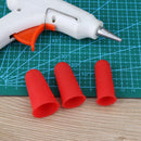 Anti-slip Hot Glue Gun Finger Caps Silicone Finger Cover Sleeve (Red 3pcs) Newly