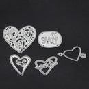5pcs Heart Cutting Dies Scrapbook Love Card Stencils Embossing Template Frame
