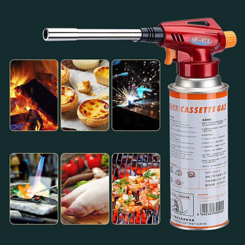 Portable Adjustable Gas Torch Lighter Stainless Heating Blower for BBQ