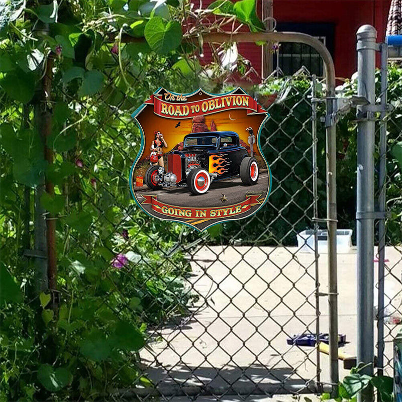 Shield Shape Car Retro Metal Plate Tin Sign Plaque for Bar Pub Club Cafe