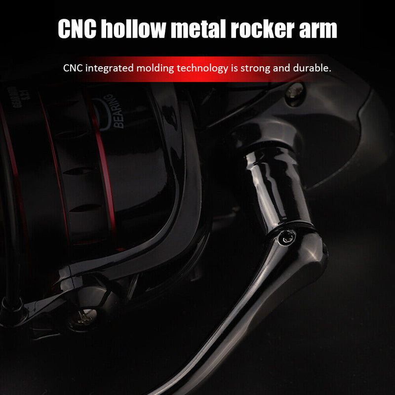 Spinning Fishing Reel Gear Ratio 5.2/1 Max Drag 8kg Carp Fishing Saltwater Wheel