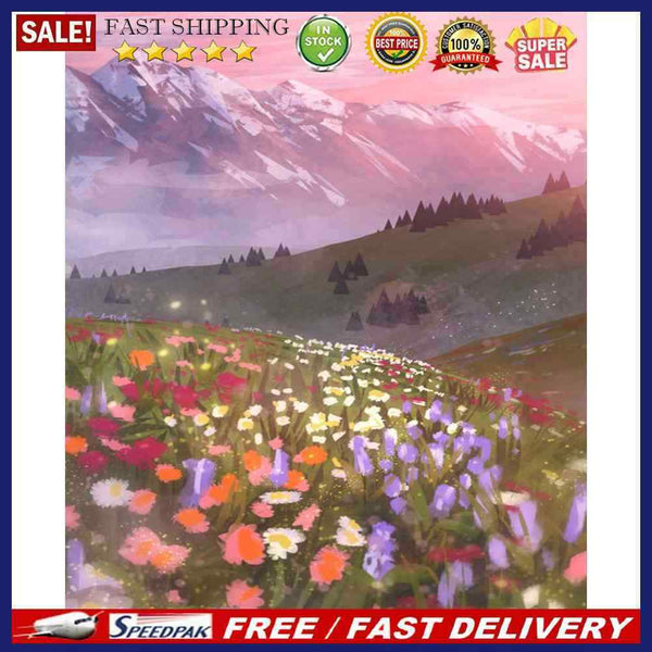 Flower Landscape Hand Painted Picture Kit Oil Paint By Numbers DIY Set No Frame