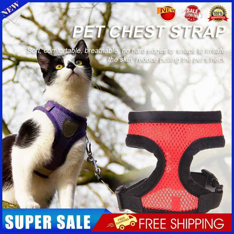 #A Reflective Cat Dog Collar Harness Comfortable Harness Collar for Outdoor Walk