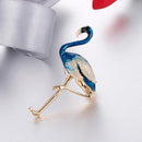 Exotic Colorful Bird Brooch Jewelry Women Banquet Dress Pin Buckle(Blue)