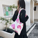 Fashion Women Love Print Plush Messenger Bag Autumn Winter Handbags (Pink)