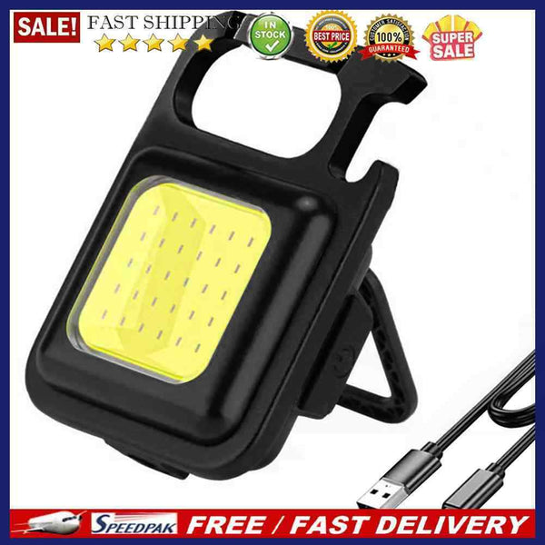 COB LED Mini Portable Keychain Lamp Type-C USB Rechargeable Torch Waterproo