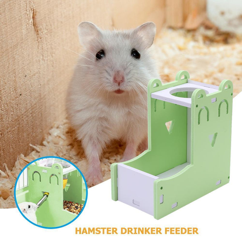 Hamster Automatic Water Fountain Drinker Food Feeder Playing Cage (Green) Newly