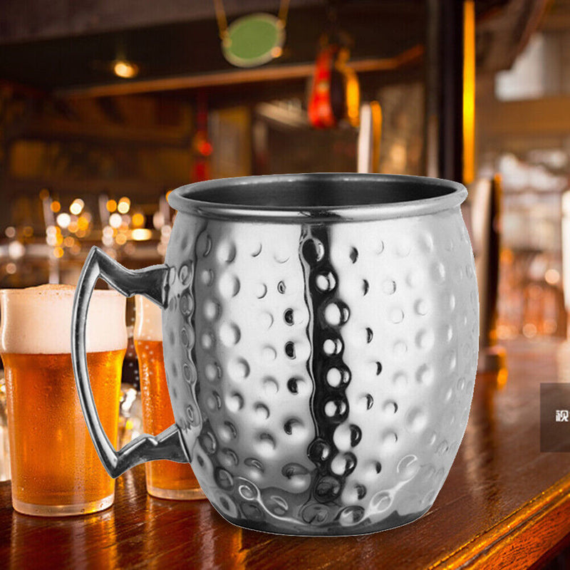 Stainless Steel Moscow Mule Mug Beer Wine Glass Home Bar Drinking Cup (D) Newly