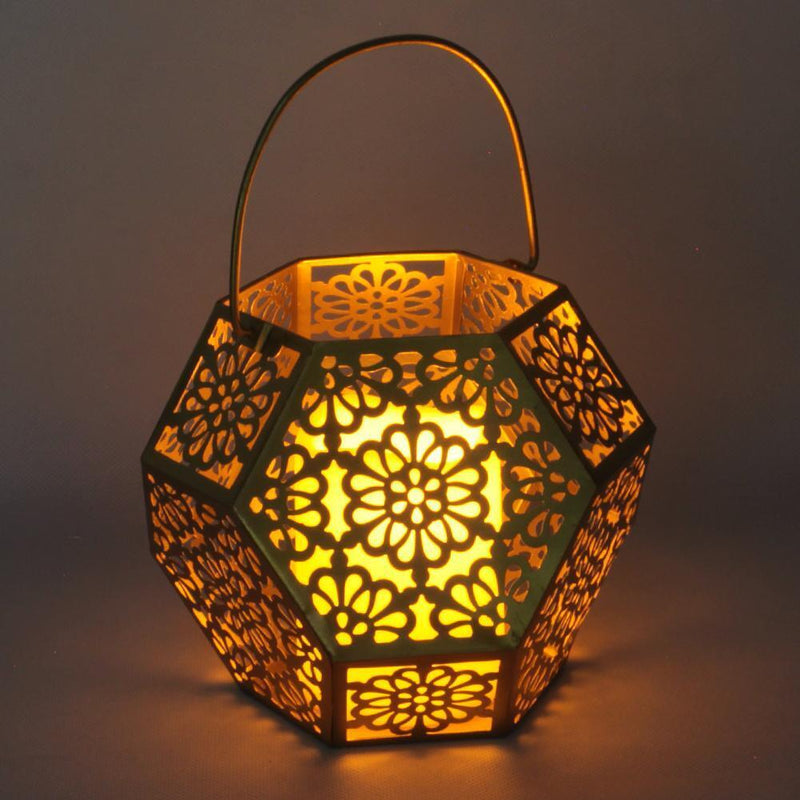 Retro Solar Hanging LED Light Candle Lantern Garden Yard Decor Lamp