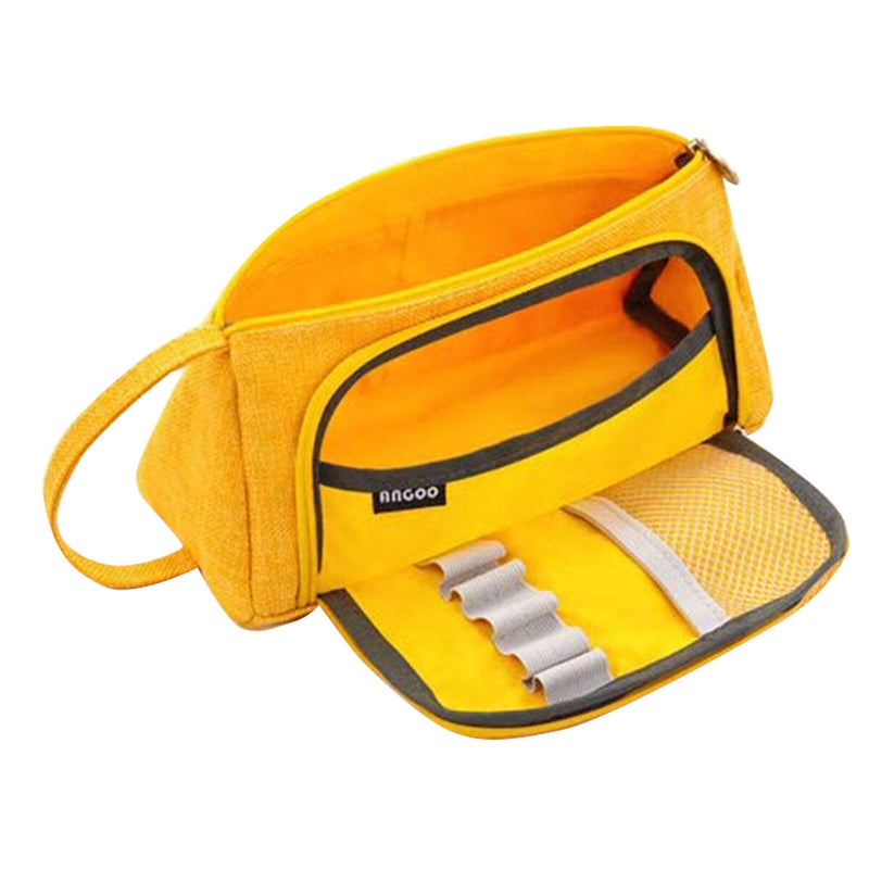 Portable Pen Bag-Linen Big Capacity Stationery Bag Cosmetic Bag for Boys Girl