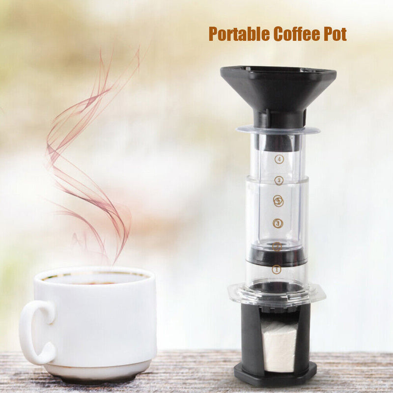 Filter Glass Espresso Coffee Maker Portable French Press Cafe Pot (Clear) Newly