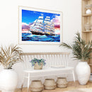 Paint By Numbers Kit DIY Sailboat At Sea Hand Painted on Canvas Oil Art Craft