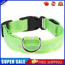 LED Dog Luminous Necklace Outdoor Walking Pet Night Safety Collar (Green M)