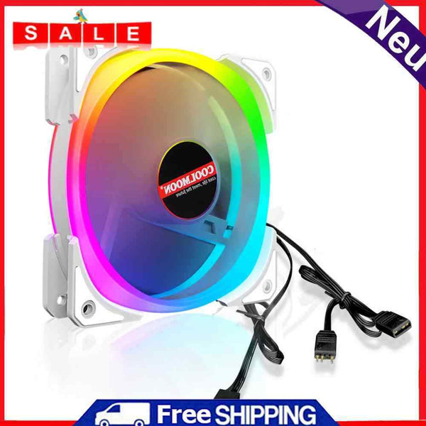 COOLMOON 12cm Cooling Fan 4Pin PWM 5V 3Pin ARGB Computer PC Cooler Radiator
