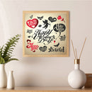Painting 5D Rhinestone Happy Valentine Full Kit DIY Diamond Drill Round Picture