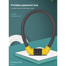 5-Digit Bike Combination Locks Scooter Wire Lock (Black+Yellow 17.2x570mm) Newly