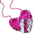 Baby Heart Shoulder Handbags Kids Girls Sequins Crossbody Bags (Rose Red)