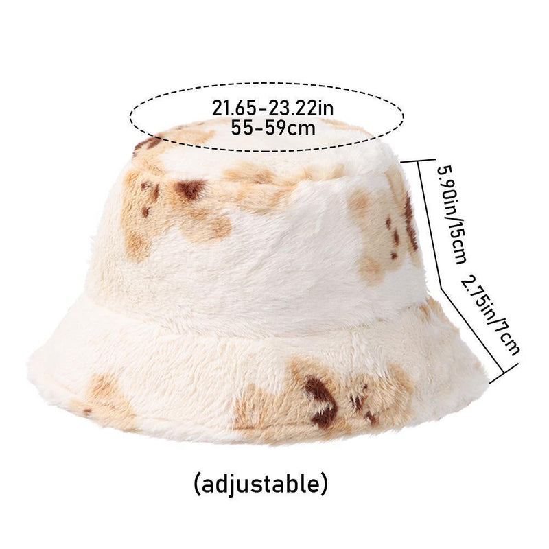 Women Men Warm Outdoor Cute Bear Lamb Wool Bucket Hat Fisherman Hat Panama Cap