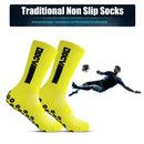 Anti Slip Football Socks Baseball Rugby Soccer Socks for Adults (Yellow) Newly