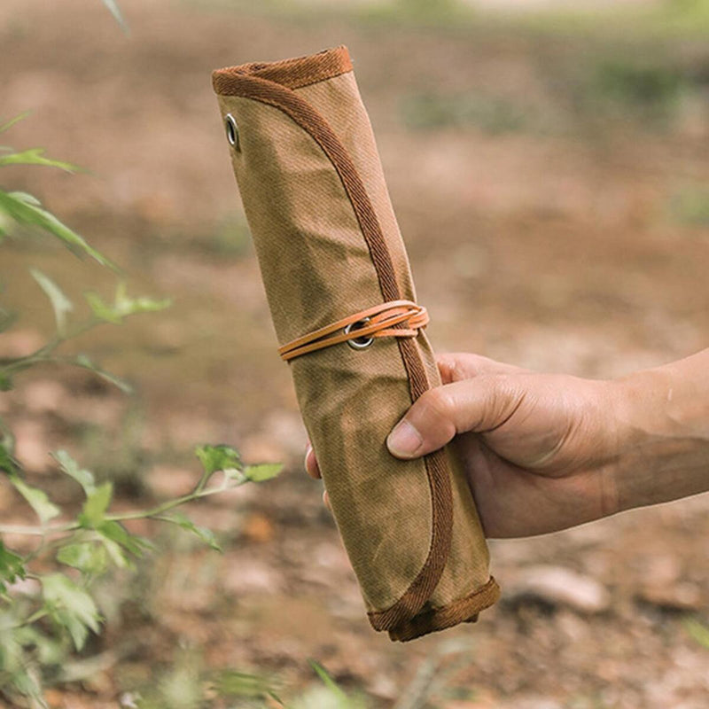 12Pcs Camping Cutlery Set Outdoor Tablewares Storage Bag Spoon Chopsticks Fork`