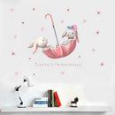 Cute Grey Bunny Ballet Rabbit Wall Stickers For Kids Baby Room Nursery Wall W9S8