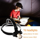 5W 500LM LED Headlamp Zoomable Headlight Torch with Battery for Outdoor Camping