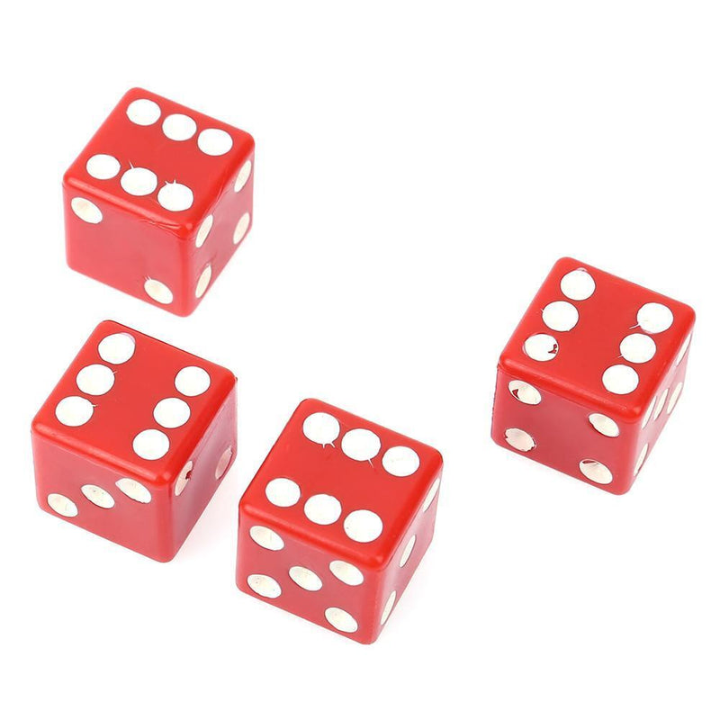 4pcs Dice Car Truck Bike Tire Air Valve Stem Caps Covers Wheel Rims (Red) Newly
