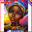 5D DIY Diamond Painting Kits Full Round Drill African Women Mosaic Picture Decor